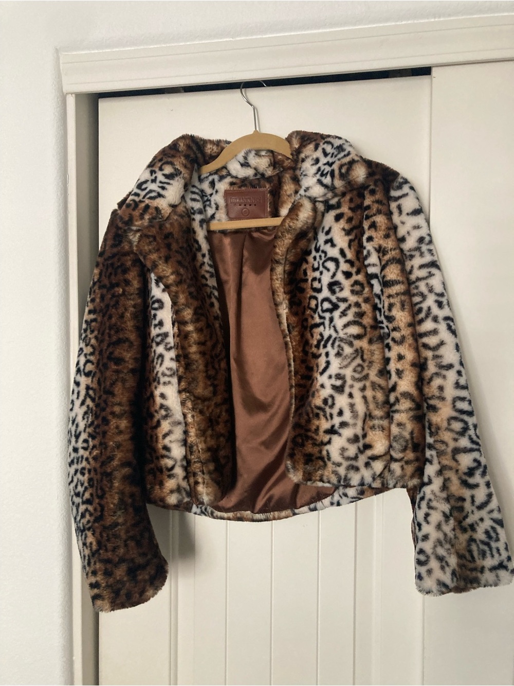 BLANKNYC Mixed Leopard Print Faux Fur Jacket Size S
